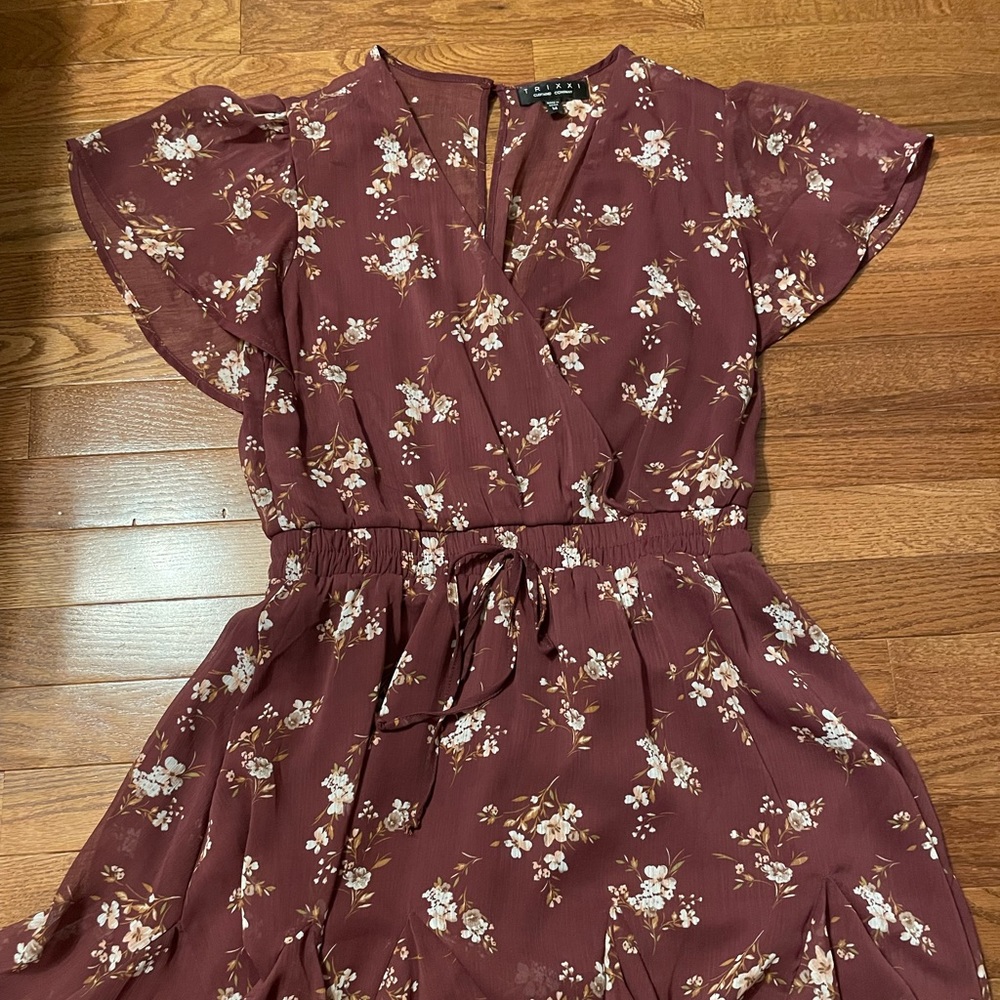 Maroon floral dress